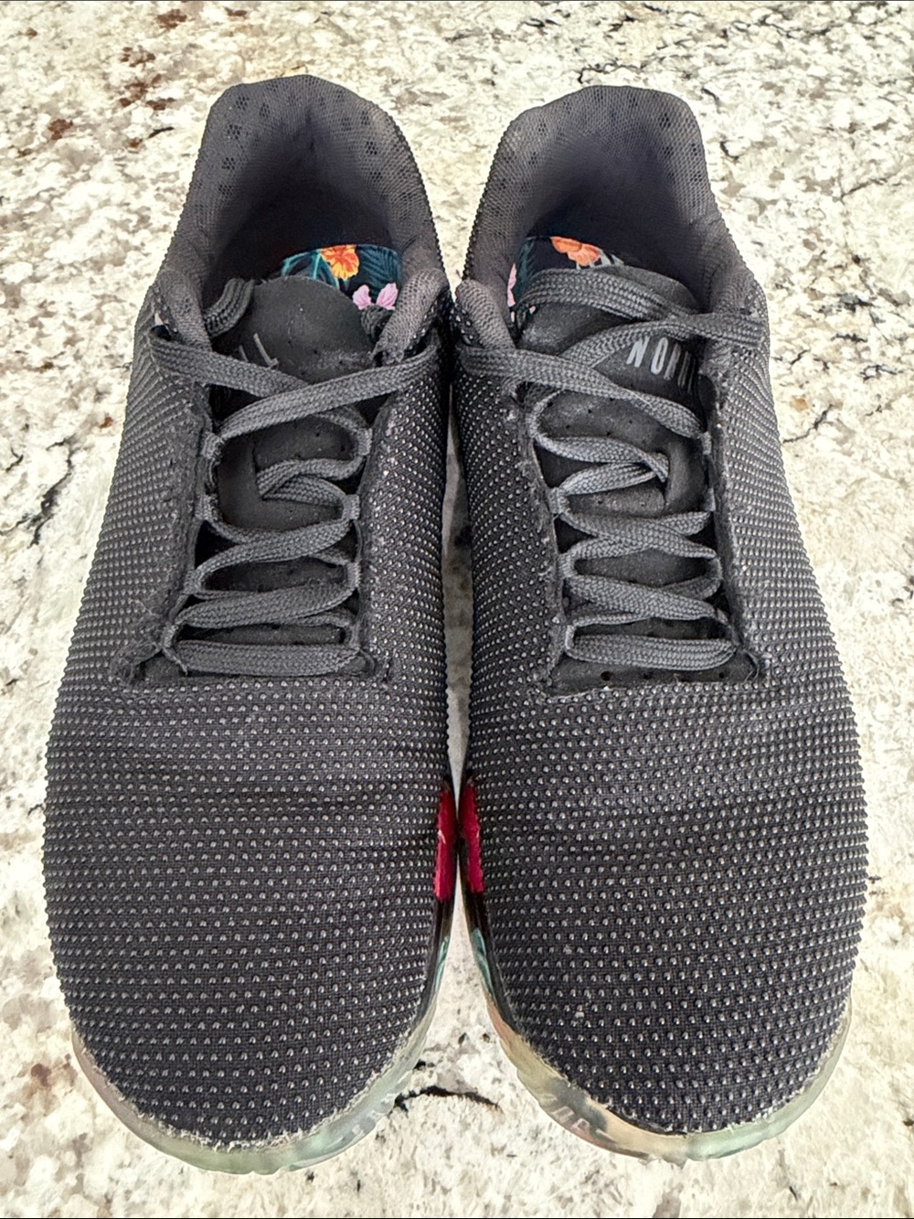 Nobull Black Sneakers with Floral Accent size 9